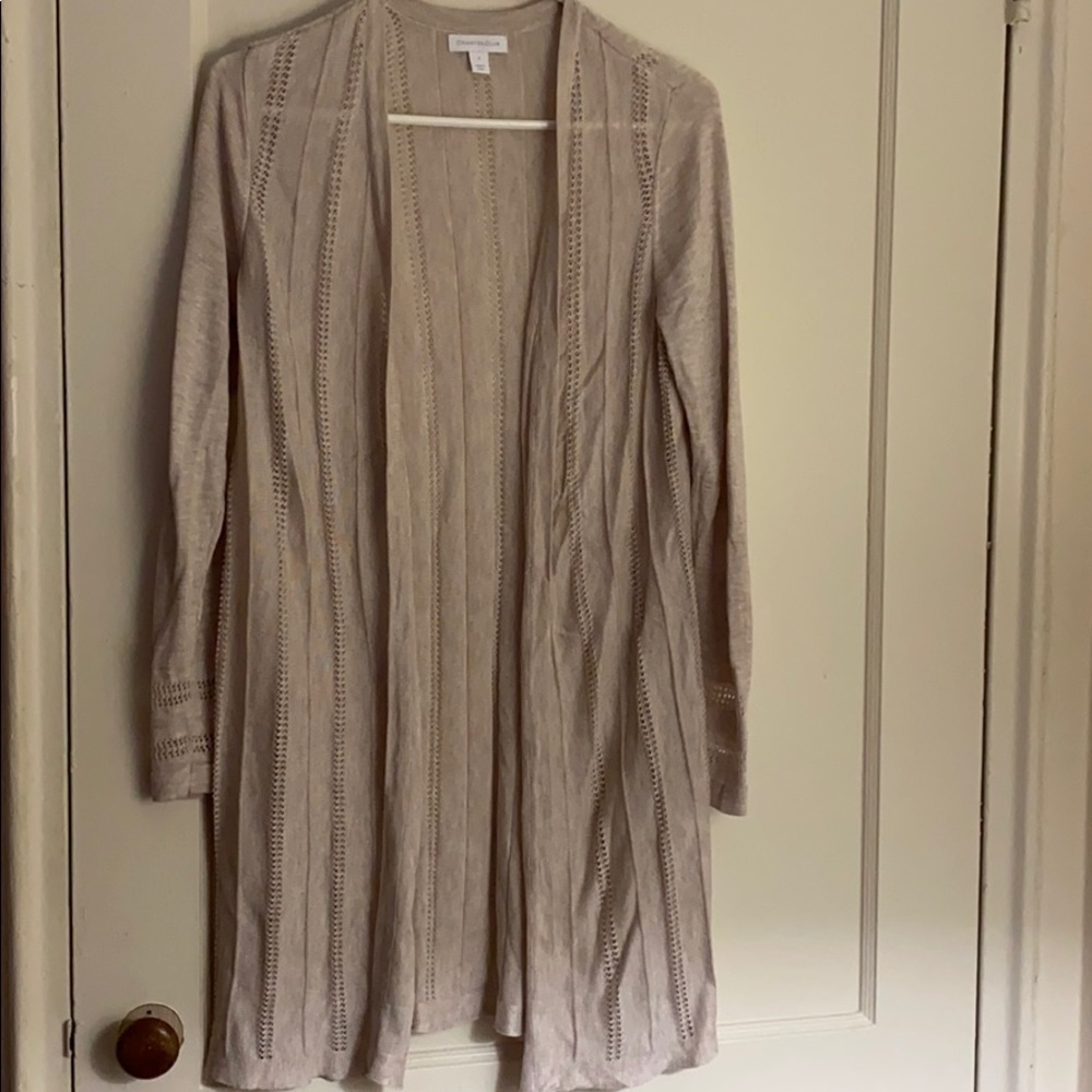 Charter Club beige long cardigan
